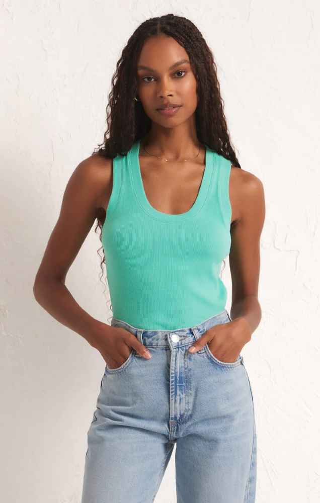 Z Supply  - Sirena Rib Tank-Top - Cabana Green